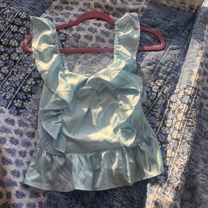 Cake for dinner cute sky blue top